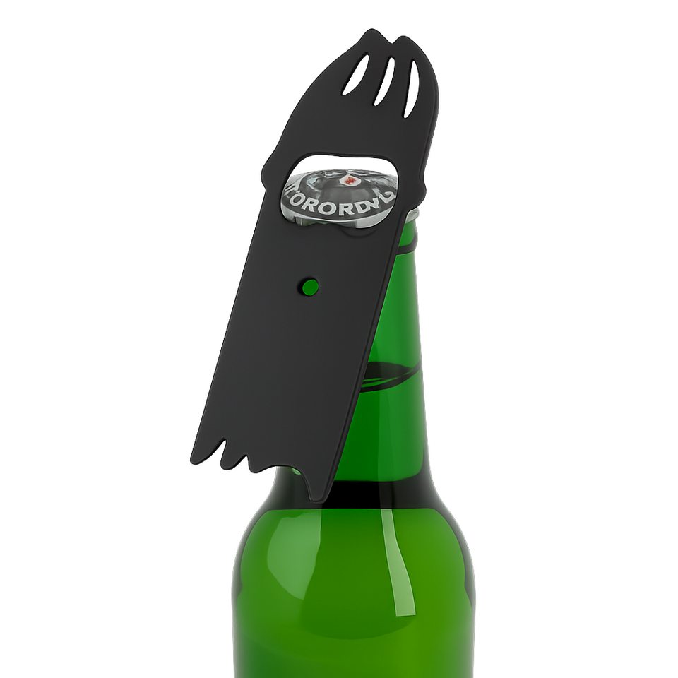 Flesopener in de vorm van een baard